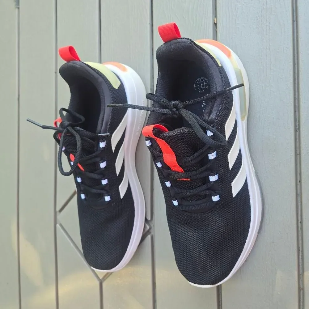 ADIDAS RACER TR23 BLACK WHITE RED mens size 7.5 running sneaker